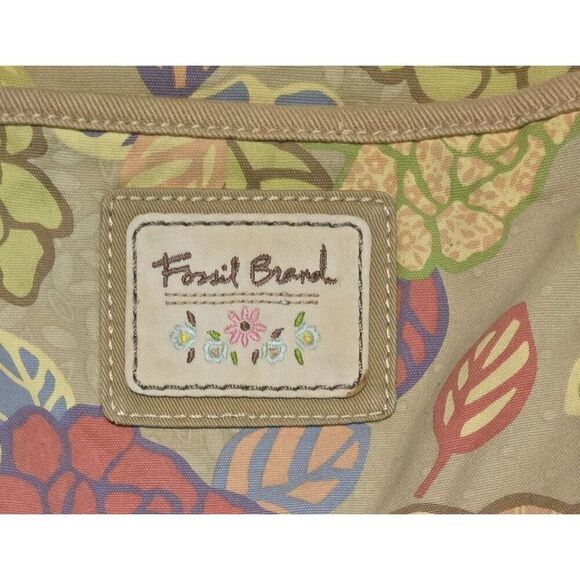 Fossil Brand Floral Print Crossbody Bag Adjustable Strap Multiple Pocket Vintage - Picture 5 of 13